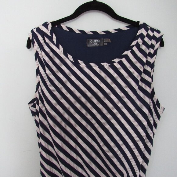 GUESS Blue/White Striped, Sleeveless Dress with tie Size 12 - Picture 3 of 9